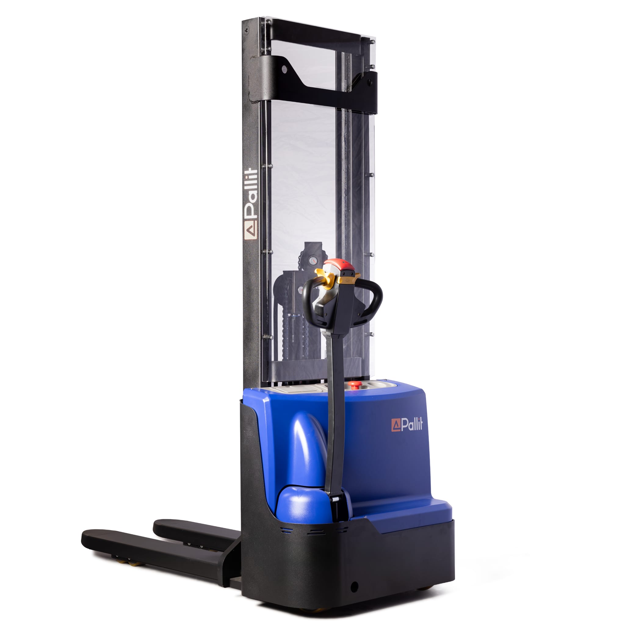 Pedestrian stacker PRECISE with proportional lift and full free lift