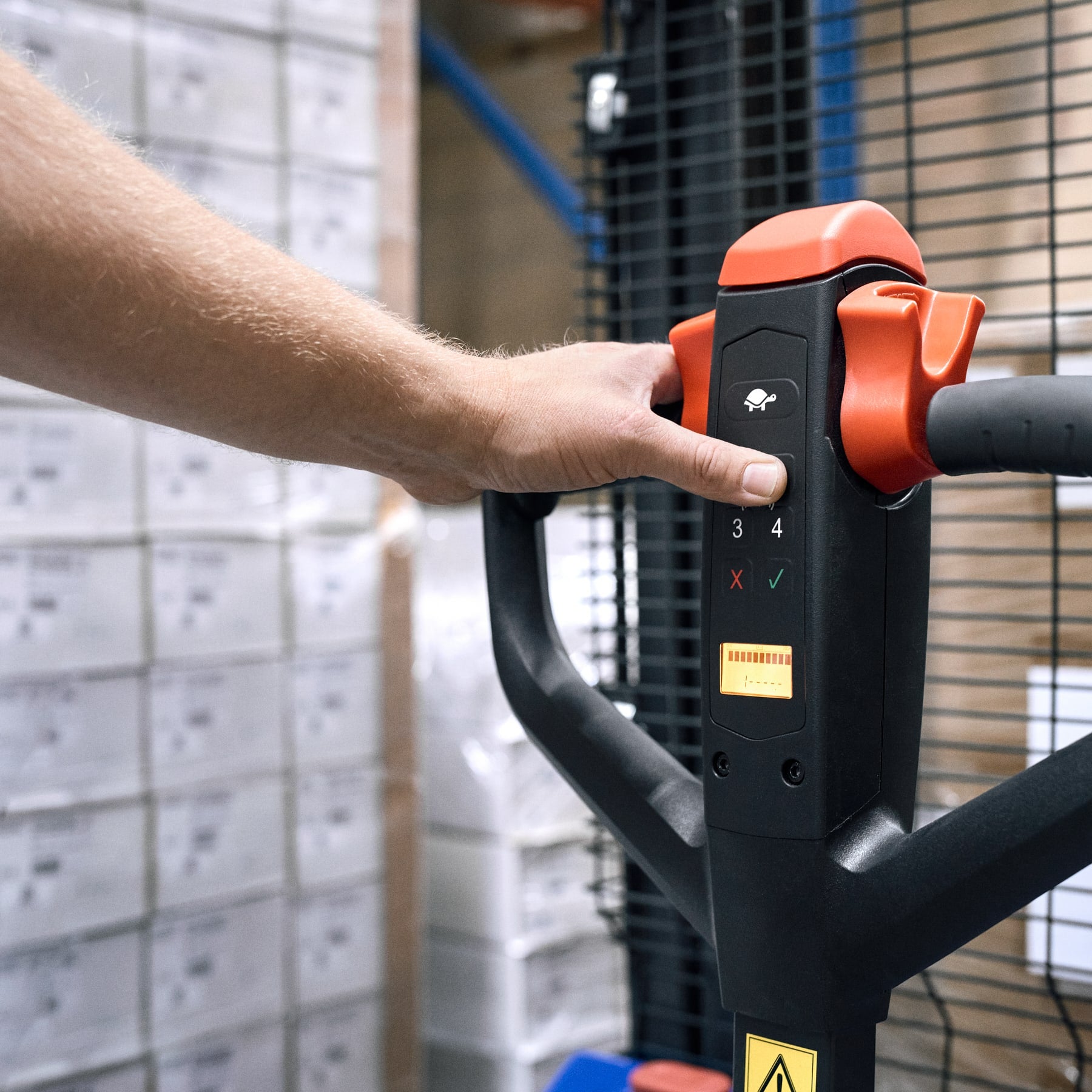 Wózek widłowy podnośnikowy litowy SMART-XXL ze swobodnym podnoszeniem